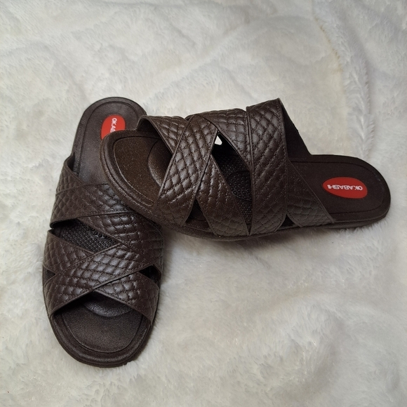 Okabashi Womens Brown Flexible Slip-on Rubber Sandals - Picture 4 of 5